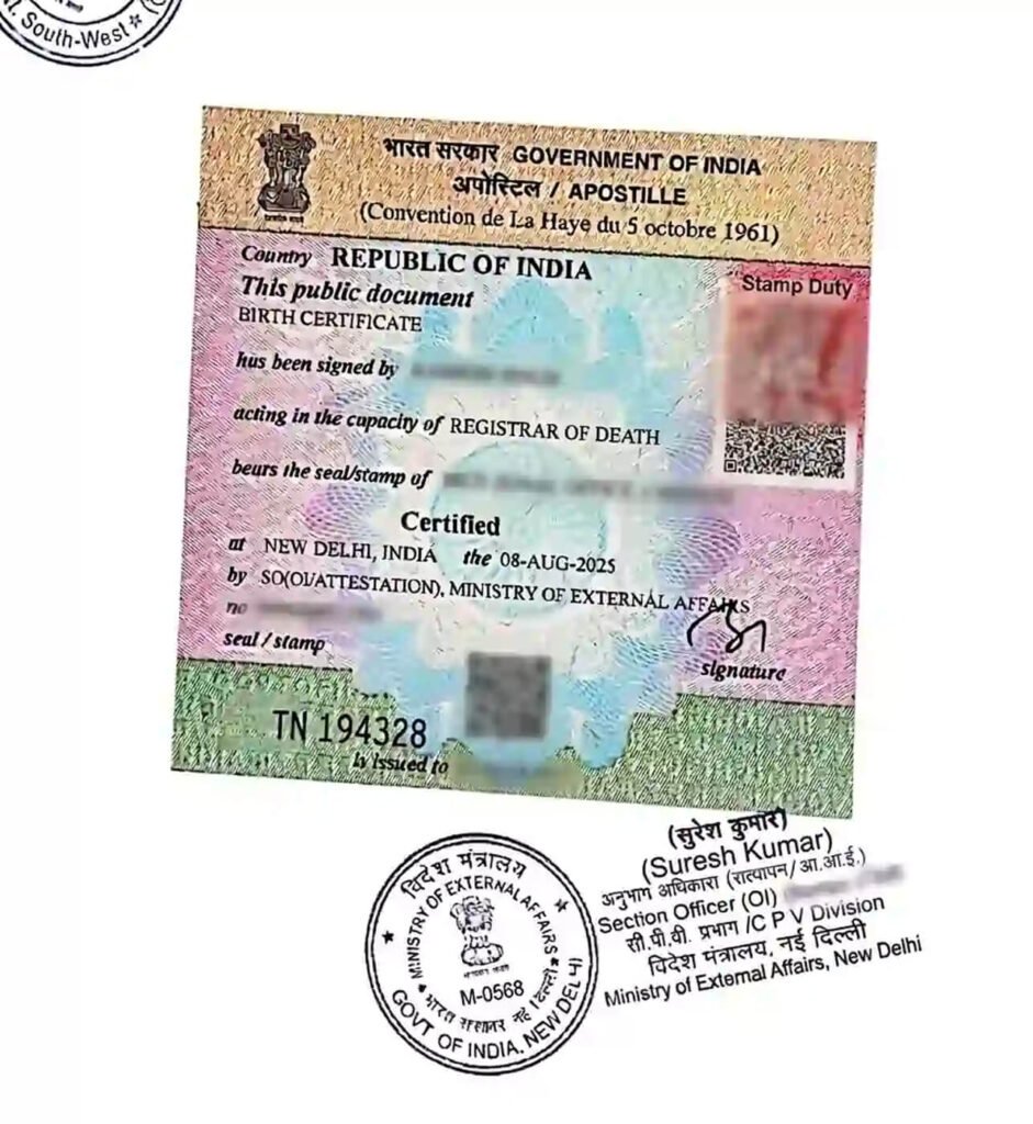Apostille in Delhi