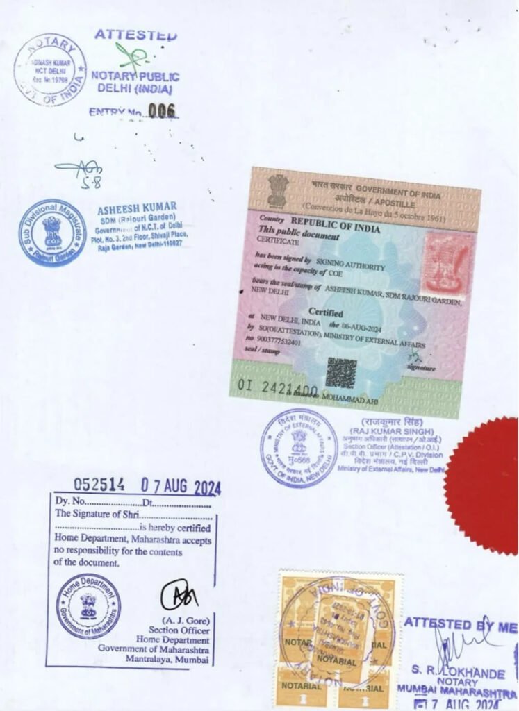 Apostille services in Delhi