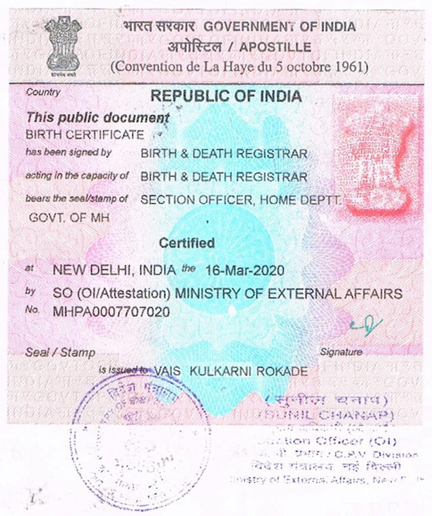Apostille stamp in Mumbai