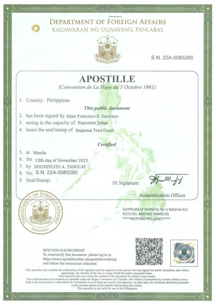 Philippines Embassy Attestation