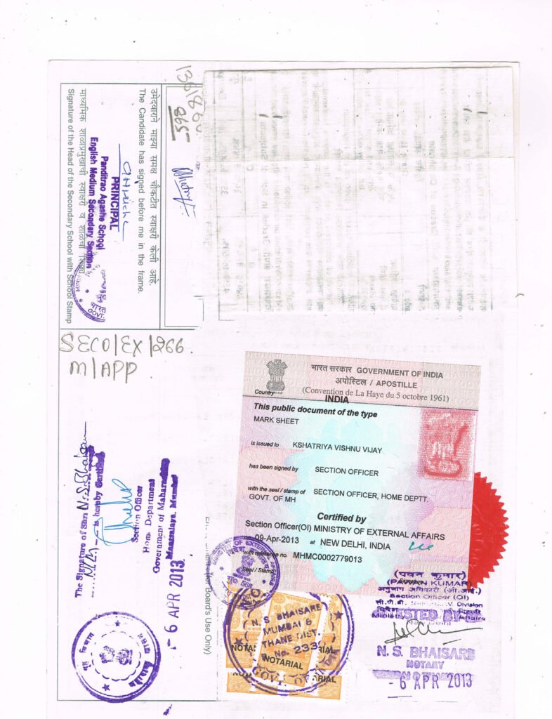 Certificate apostille in india