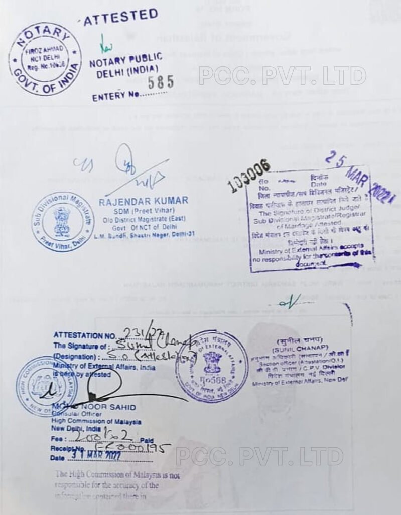 Malaysia embassy attestation
