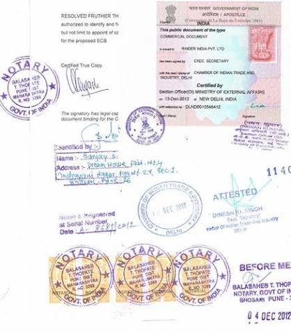 Affidavit Apostille In India